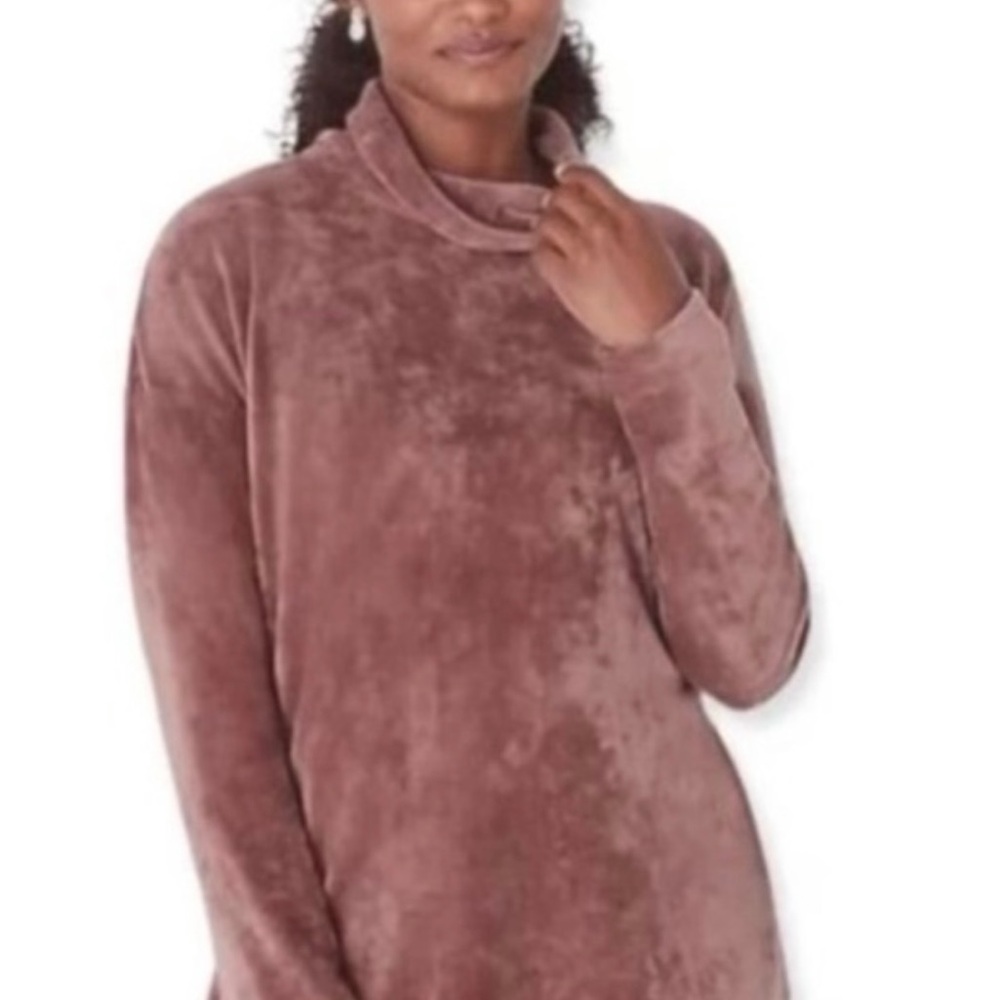 J. Jill Velvet Turtleneck Sweater - Mauve